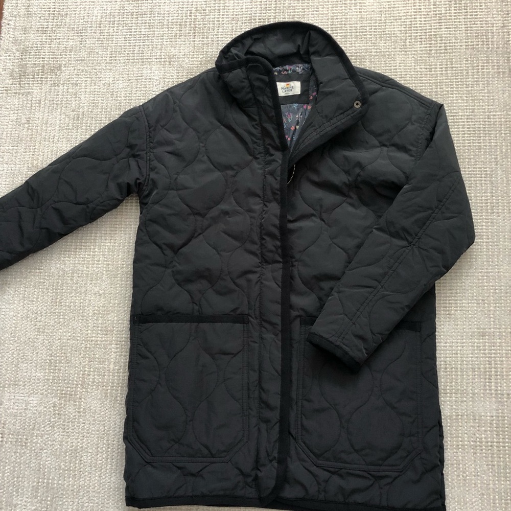 Marine Layer Lightweight Puffer Long Coat